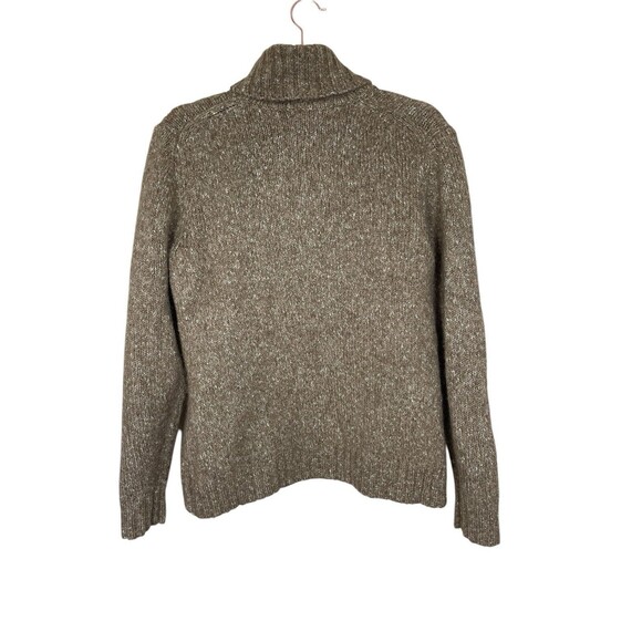 LL Bean Women's  Turtleneck Sweater Brown Size Large Wool Blend Speckled Warm - Picture 2 of 10